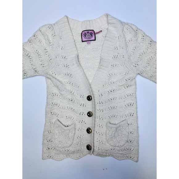 Juicy Couture Wool Knit Button Up Cardigan Womens Size Small - Picture 2 of 9